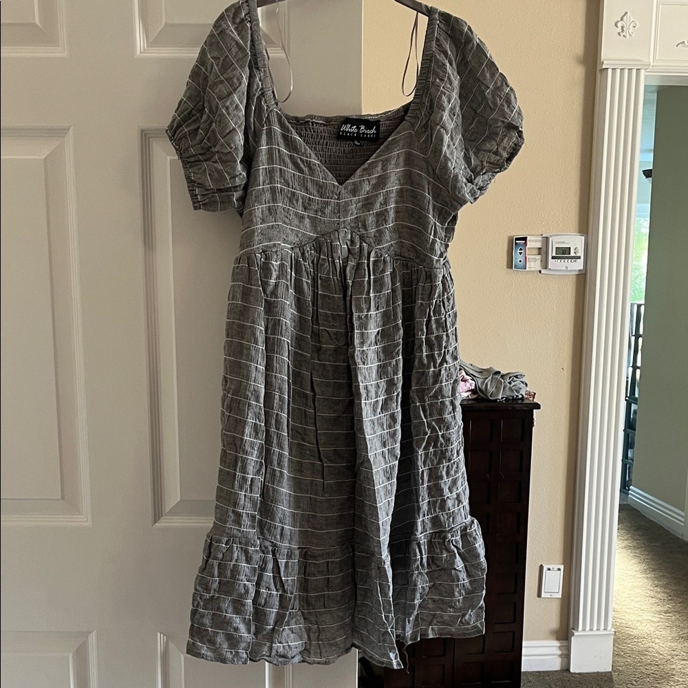 White Birch Black Label Textured Gray Midi Dress NWOT